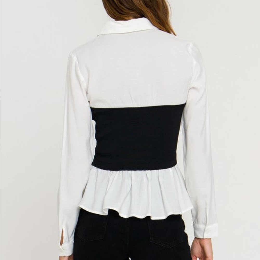 Corset Detail Top - Two in One - Picture 3 of 4